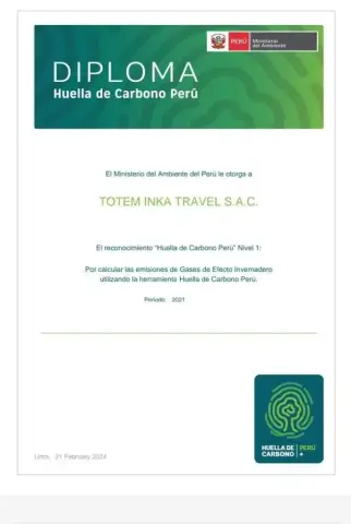 Reconocimiento Huella de Carbono Nivel 1 MINAM